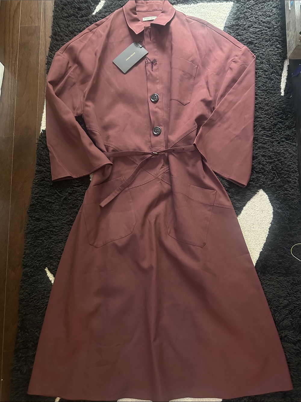 Bottega Veneta Long Sleeve Belted Shirt Dress